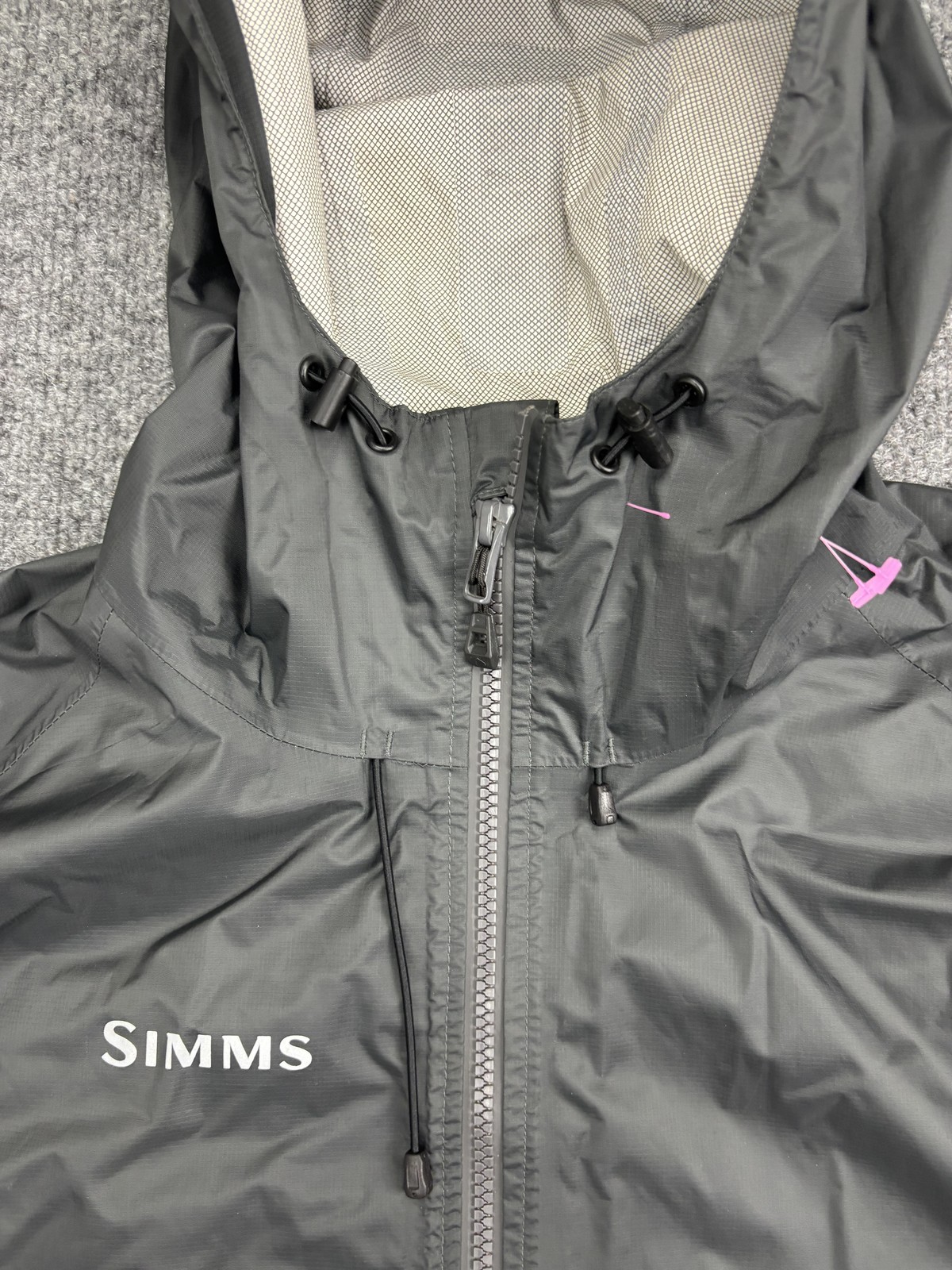 Simms Waypoints Jacket Mens Medium Gray Hooded Fu… - image 2