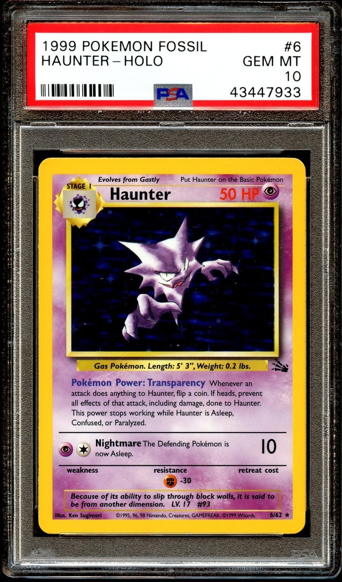 ゴースト　旧裏　PSA10 HAUTER-HOLO PSA 10 GEM MINT Haunter 6/62 HOLO RARE Fossil Pokemon Card | eBay
