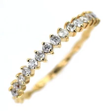 K10YG diamond ring 0.21ct - Auth free shipping from Japan- Auth SELBY_JAPAN