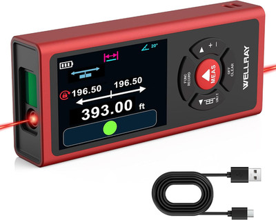 Dual Laser Measuring Tool 393Ft/120M, Bilateral Laser Measure Tool Rechargeable,