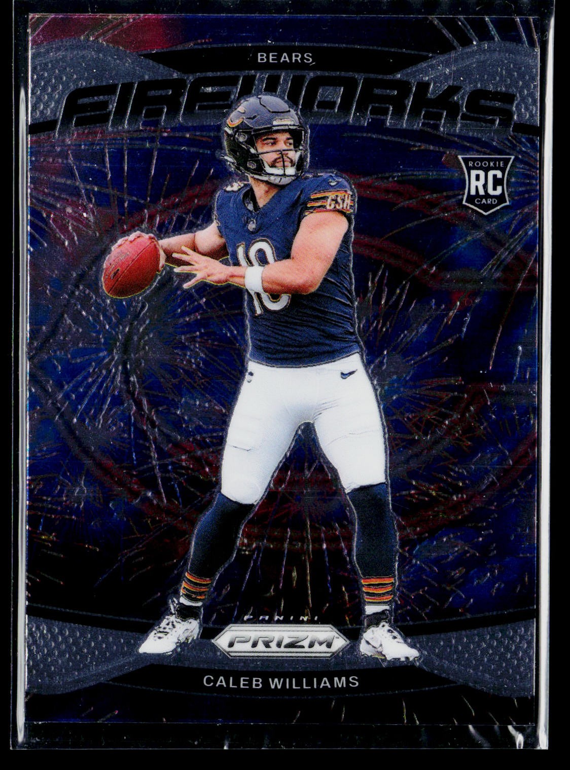 Caleb Williams 2024 Panini Prizm #25 Fireworks Chicago Bears NFL Card