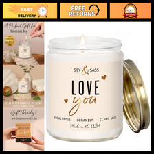 Valentine's Day Gifts for Her - I Love You Candle with Eucalyptus & Geranium, 9o