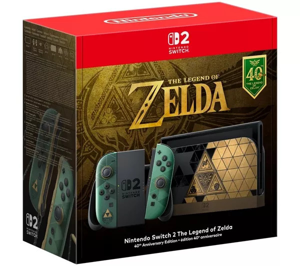 Nintendo Switch 2 Zelda 40th Anniversary Edition Console Replaceable Battery UK