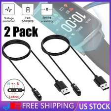 2PCS 2-Pin USB Data Charging Cable Magnetic Fast Charger For Smart Watch 2.84mm