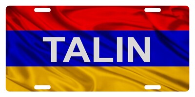 Armenia Flag Car Aluminum License Plate Armenian Emblem Talin