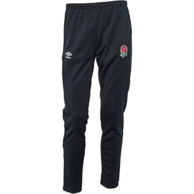 Men's England Rugby Union Umbro Presentation Pants Black Small