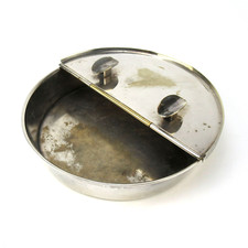 HRW Henry W. Fink Aschenbecher Sturmaschenbecher versilbert Klappdeckel Vintage