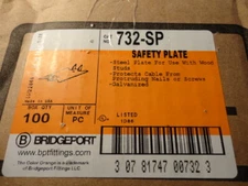 BRIDGEPORT SAFETY PLATE GALVANIZED STEEL  1-1/2" x 2-3/4" 732-SP  - LOT OF 100