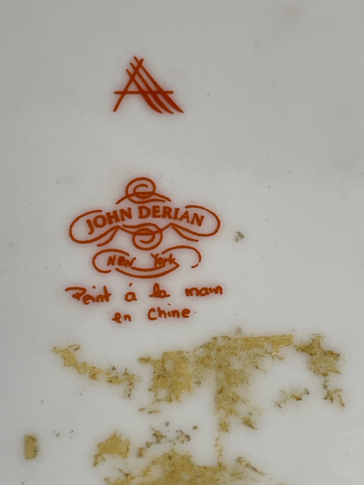 Vintage John Derian Company - Retangle Collector Plate - Bird Pink Dots 5511