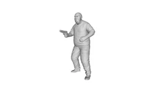Printle K Homme 2211T--Fat Criminal with Pistol Figure for Dioramas Train Sets