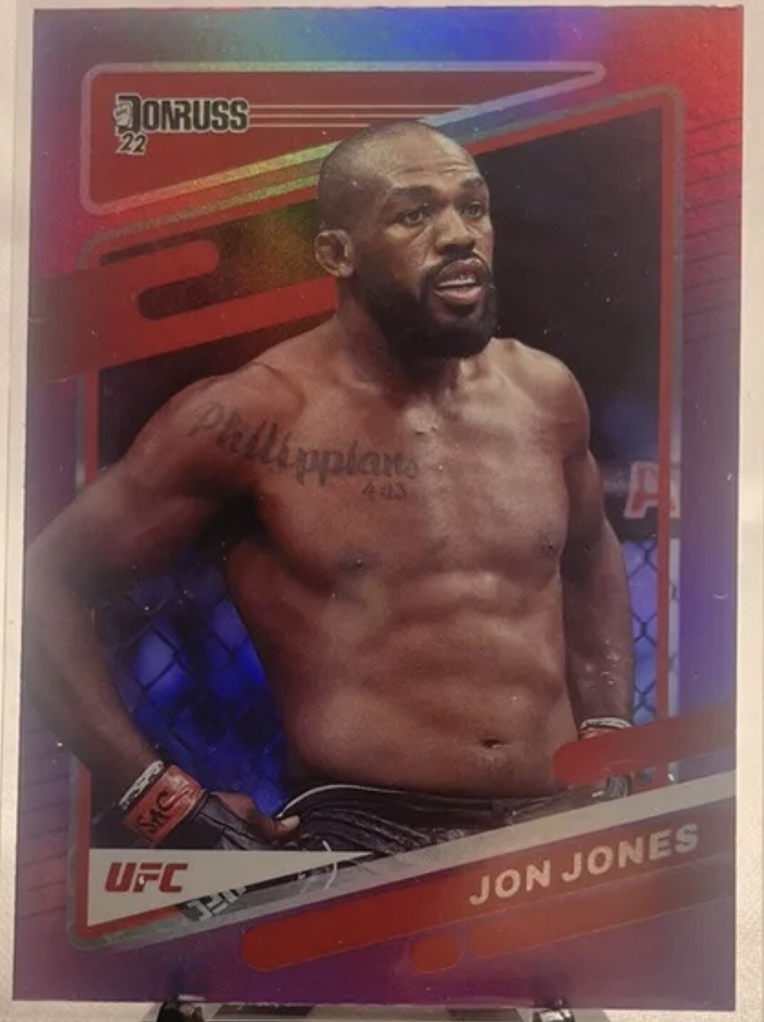 2022 Donruss UFC Base #12 Jon Jones - Light Heavyweight - Purple Flood