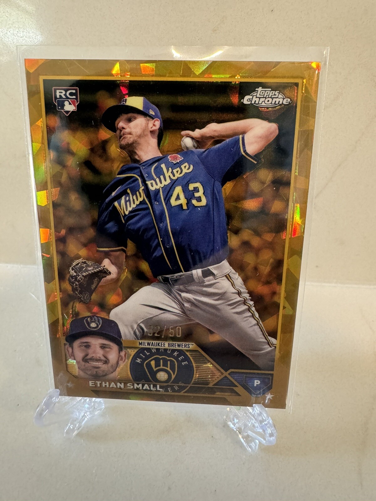 2023 Topps Chrome Sapphire Gold Refractor Ethan Small #/50 RC