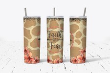 Faith skinny 20oz stainless steel tumbler sublimation multicolor lid straw