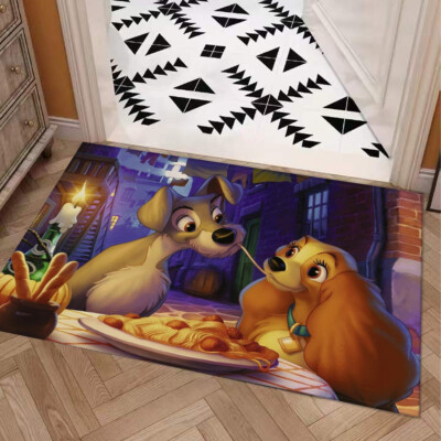 Lady And The Tramp Print Door Mat Kitchen / Bathroom With Non-slip Backing