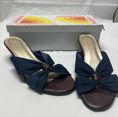 Rare Women's California Magdesians Maddie Denim Wedge Slip