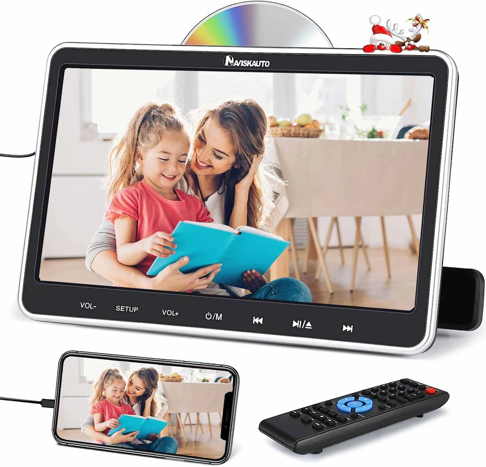 10.1" Auto DVD Player TV Kopfstütze Monitor 1080P HD Bildschirm HDMI Für Kinder - Bild 2 von 4