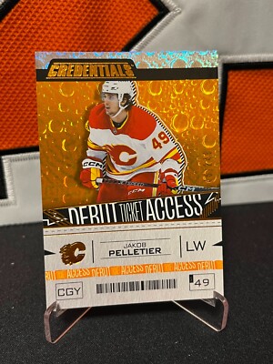 Jakob Pelletier # Flames # 2023-24 UD Credentials DEBUT TICKET ACCESS /249 #157