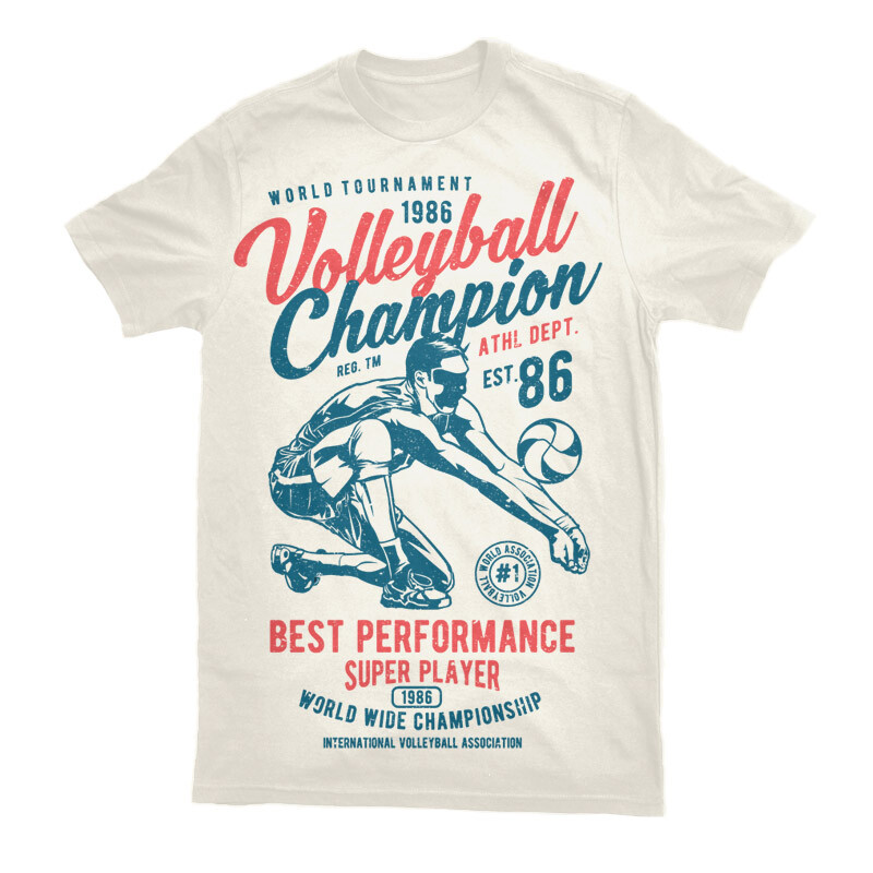 Shirt Volleyball Champion T Mens Sport Beach Eat Repeat Gift Ideal New S-3XL