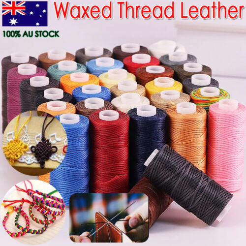 0.8-1MM 260m 150D Leather Sewing Waxed Thread Hand Stitching Craft Repair Cords - Picture 1 of 20