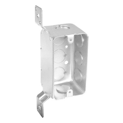 4 In. H X 2 In. W X 2-1/8 In. D Steel Metallic 1-Gang Drawn Handy Box with Eight