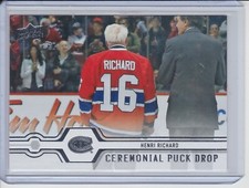 2019-20 Upper Deck Series 1 Ceremonial Puck Drop #CPD-1 Henri Richard Canadiens