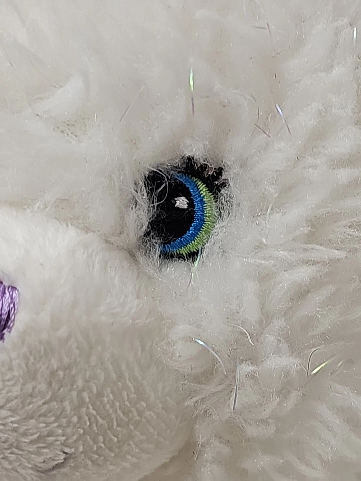 Vestido de malha BAB Disney Hannah Montana branco urso brilhante nariz roxo com roupa - Imagem 3 de 4