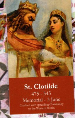Saint St. Clotilde-  Prayer to (2'' x 3 1/2'') Heavy Paperstock Holy Card