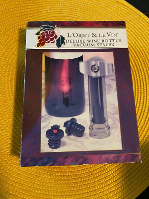 L'Objet & Le Vin Deluxe Wine Bottle Vacuum Sealer