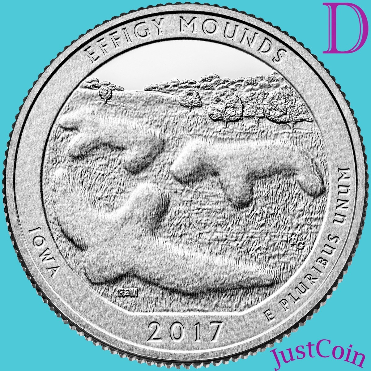 2017-D EFFIGY MOUNDS NATIONAL MONUMENT (IOWA) QUARTER U.S. MINT