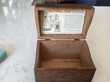 Vintage 1930s Betty Crocker Gold Medal Flour Logo Oak Dovetail Wood Recipe Box