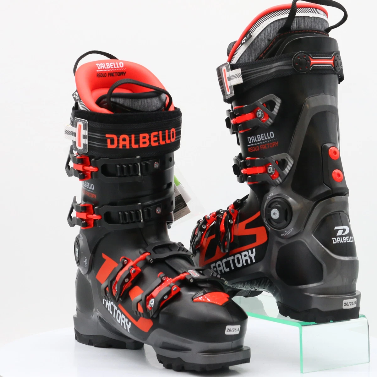 DALBELLO DS ASOLO FACTORY MENS BLACK RED SKI BOOTS MONDO 26.5 RRP