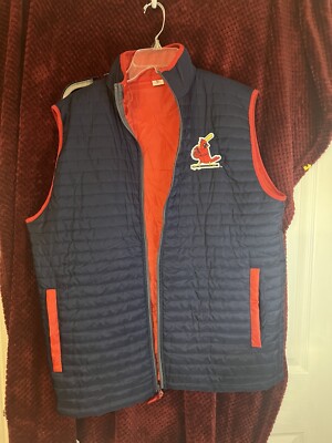 St. Louis Cardinals Adult Puffy Vest (Jacket) - MENS XL NAVY & Red MLB BASEBALL