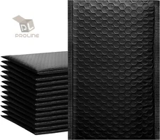 50 #000 4x8 Black Poly Bubble Padded Envelopes Self-Sealing Mailers