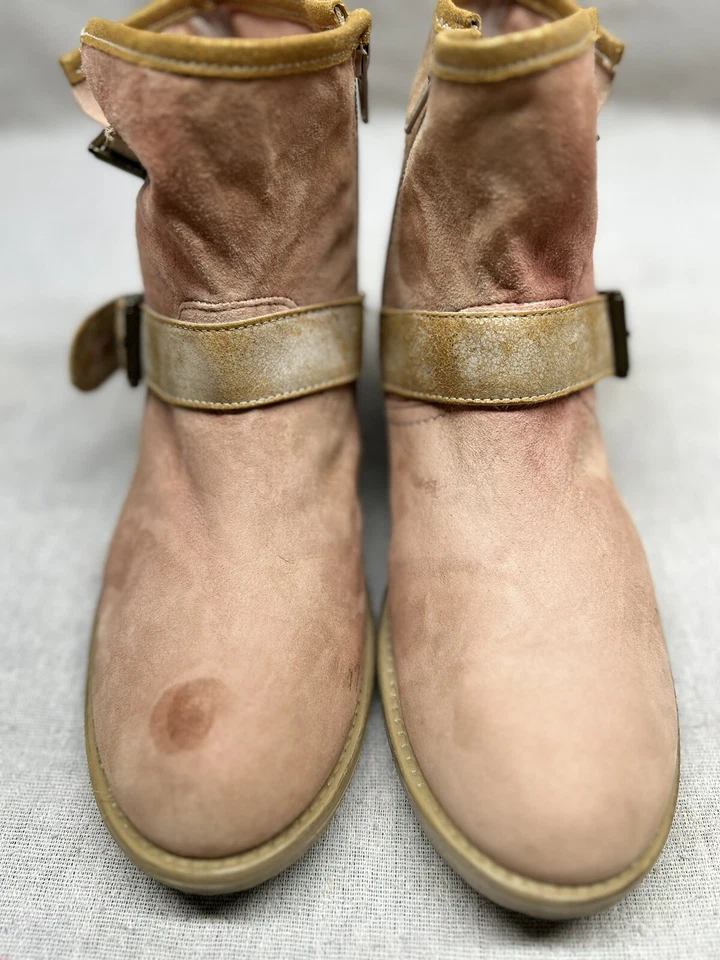 Sundance Arnés de Tobillo Botín Moto Lite Cuero Rosa Hecho en Italia Talla 39/8 Foto 2 de 4