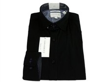 CON.STRUCT Men's Stretch Dress Shirt Solid Shi Black Size M 15 34/35