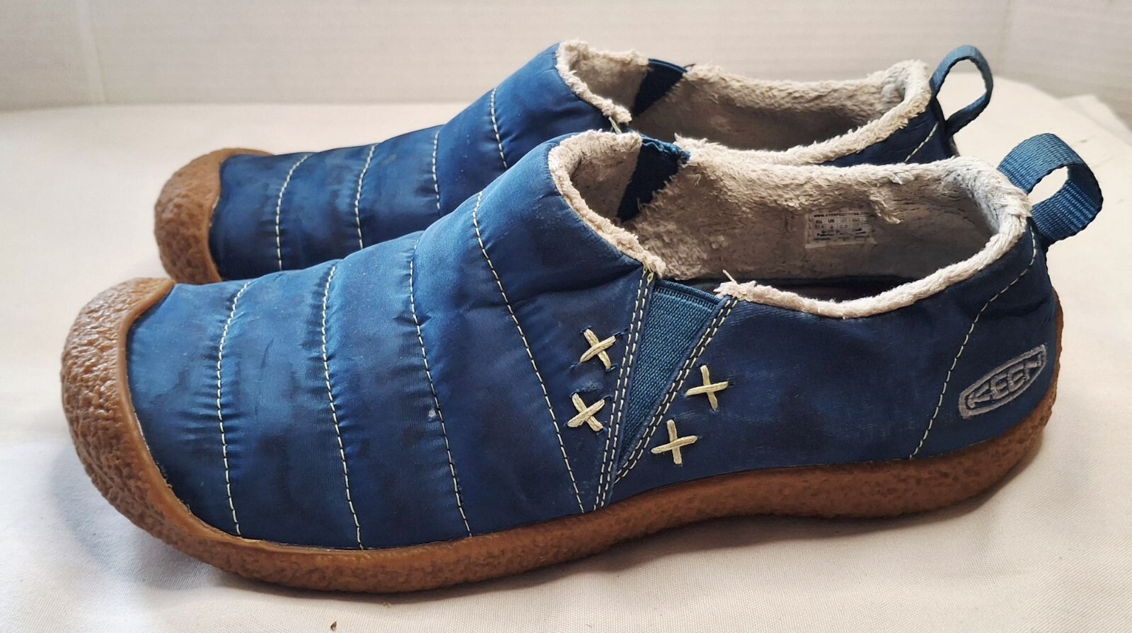 Keen Scarpe Trapuntate Slip On Donna Taglia 9 5 Blu Fodera Pelliccia Ecopelliccia Suola in Gomma...