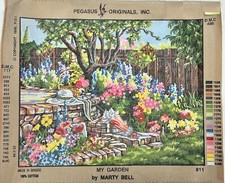 Marty Bell "My Garden" Pegasus Originals Needlepoint Canvas 19.5" x 15.75" 811