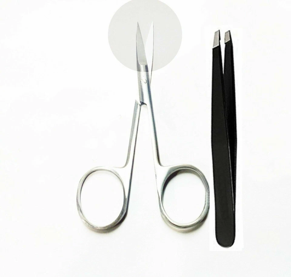 SS-INSTRUMENTX Eyebrow Scissor Tweezer Professional Sharp Stainless Steel Brow Make-up kit UK