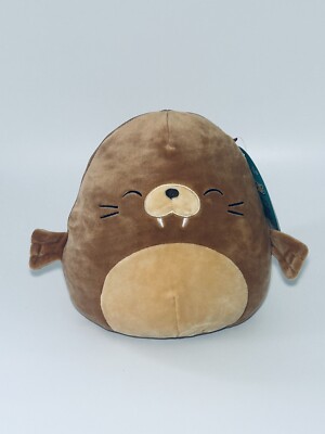 Squishmallows Bruce the Walrus 8'' Sealife Squad Brown Plush Kellytoy New NWT