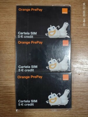 Orange Romania Prepaid SIM Card 4G with 5 Euro Credit - Worldwide Roaming - NEW 