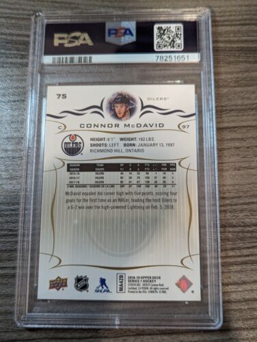 2018-19 UD CONNOR McDAVID Silver FOIL EPACK #75 GRADED PSA 10 GEM MINT - Picture 2 of 2