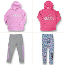 Girls Size 14 Youth Adidas Hoodies and Athletic Leggings Lot of 4 Items