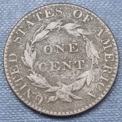1821 Coronet Head Large Cent 1c Better Grade VF - XF Details