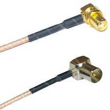 RG316 SMA FEMALE ANGLE to DVB Pal Male Angle RF Cable Rapid-SHIP LOT