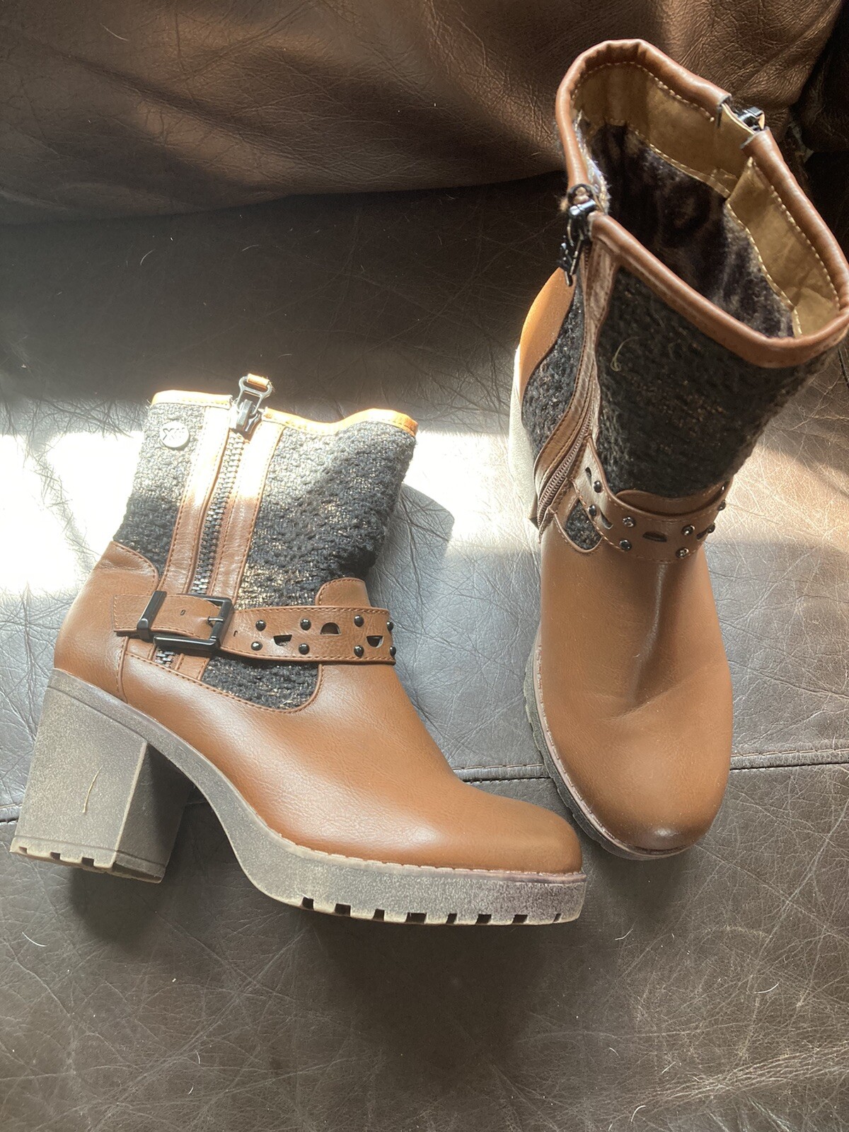 Ladies”XTI Territory “Ankle Boots Size 7/40 Worn Brown/Black Colour