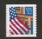 US Scott 2915C Flag Over Porch coil single, die cut 10.9, 12/12 peak variety