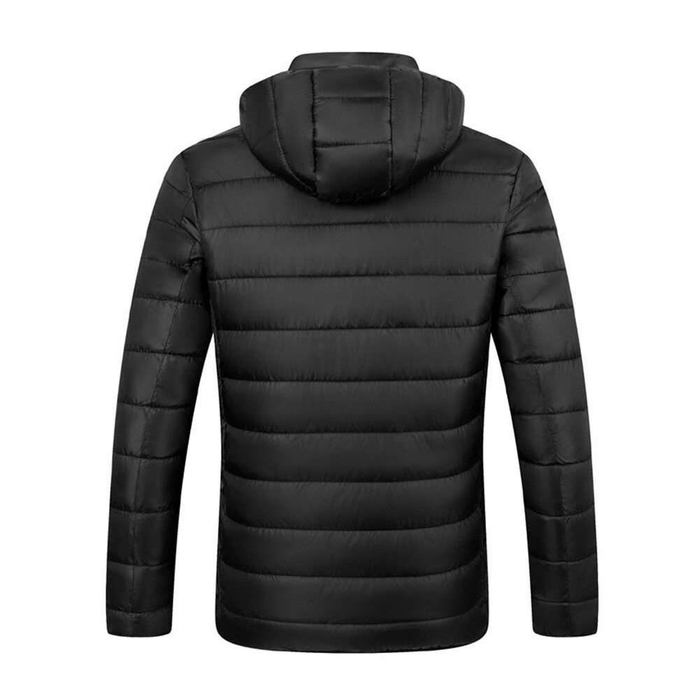 ALTRA Giacca con Cappuccio Riscaldata Elettrica 9 Aree USB Antivento Caldo Uomo Cappotto Termico (S)