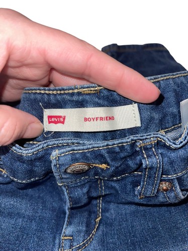 Levis Girls Boyfriend Jeans Sz 10 Adjustable Waist Distressed Medium Wash FLAW - Picture 5 of 9