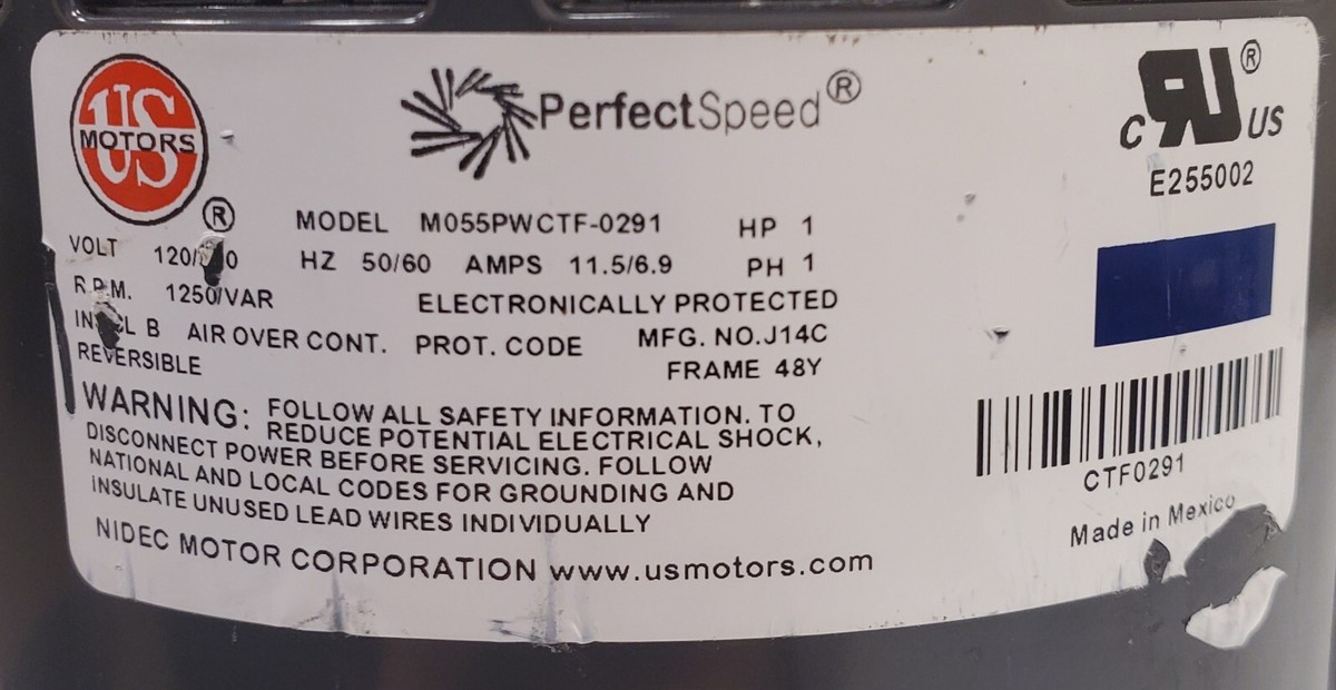 102468-03 M055PWCTF-0291 CTF0291 Stator section Blower Motor