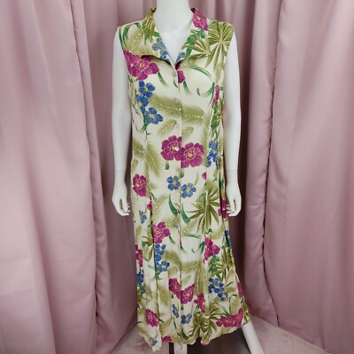 Coco Bianco Women's Floral Button-Up Cut Out Pleated Collared Maxi Dress 16 NWT